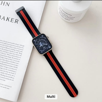 Striped Silicone Magnetic Apple Watch Strap