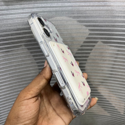 Bow Print MagSafe Wallet iPhone 16 Case