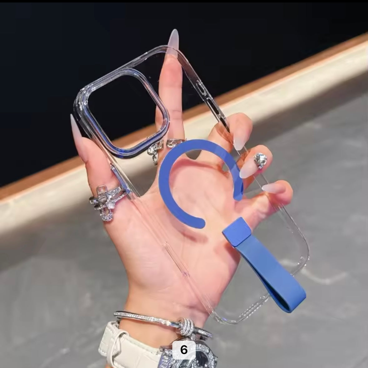 Transparent MagSafe iPhone Case with Holder