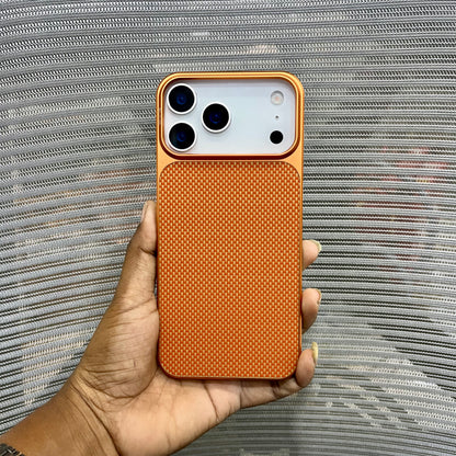 Premium Carbon Fiber Metal Plate iPhone 17 Pro Max Case