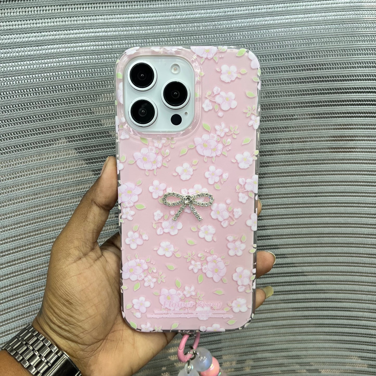 Floral Charm Clear iPhone 16 Pro Max Case