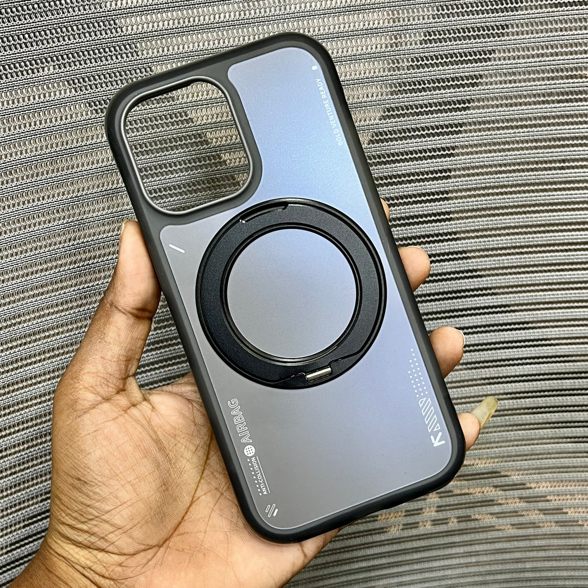 Premium AirBag Anti-Collision Metal Stand iPhone Case