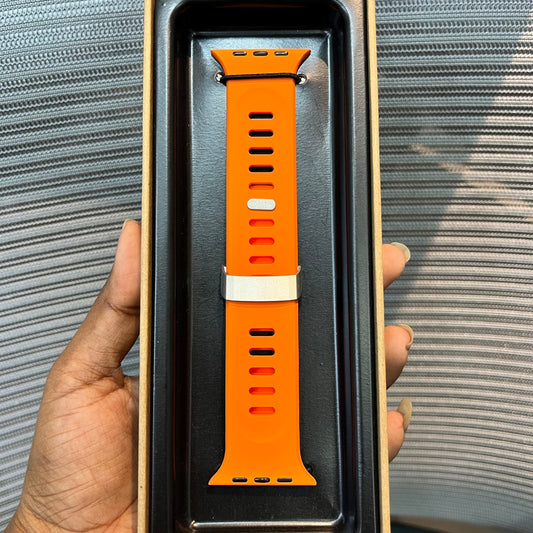 Silicone SteelLock Band For iWatch