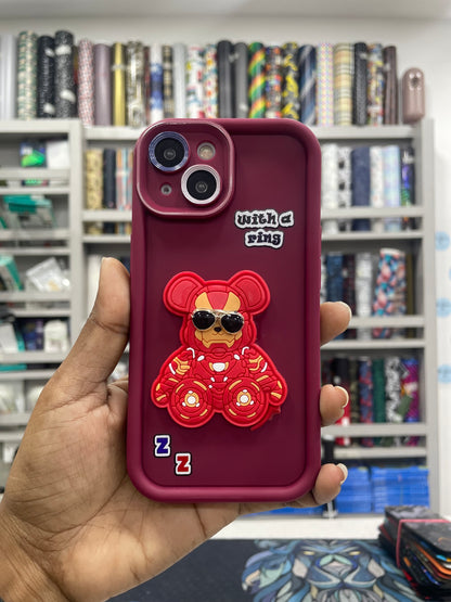 Cartoon Printed Fancy Case with Camera Protection for iPhone