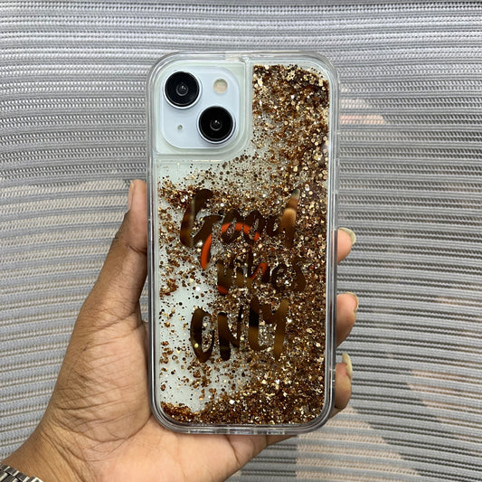 Good Vibes Only Liquid Glitter iPhone 15 Case