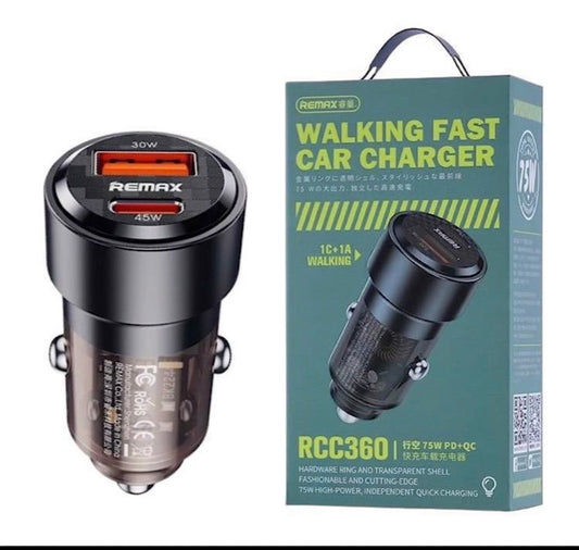 Walking Fast 75W Transparent Car Charger