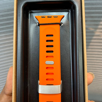 Silicone SteelLock Band For iWatch