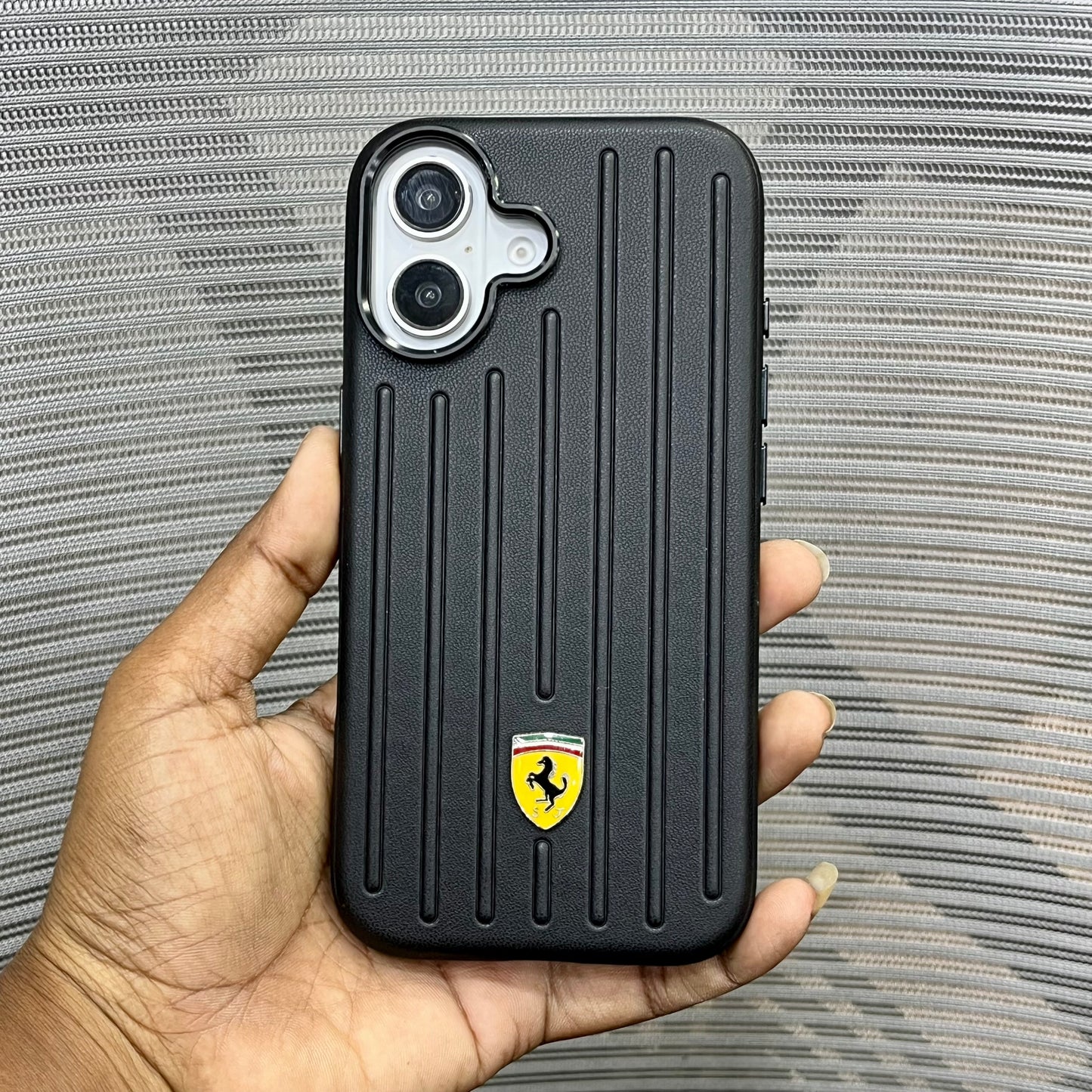 Leather Racing Logo iPhone 16 Case