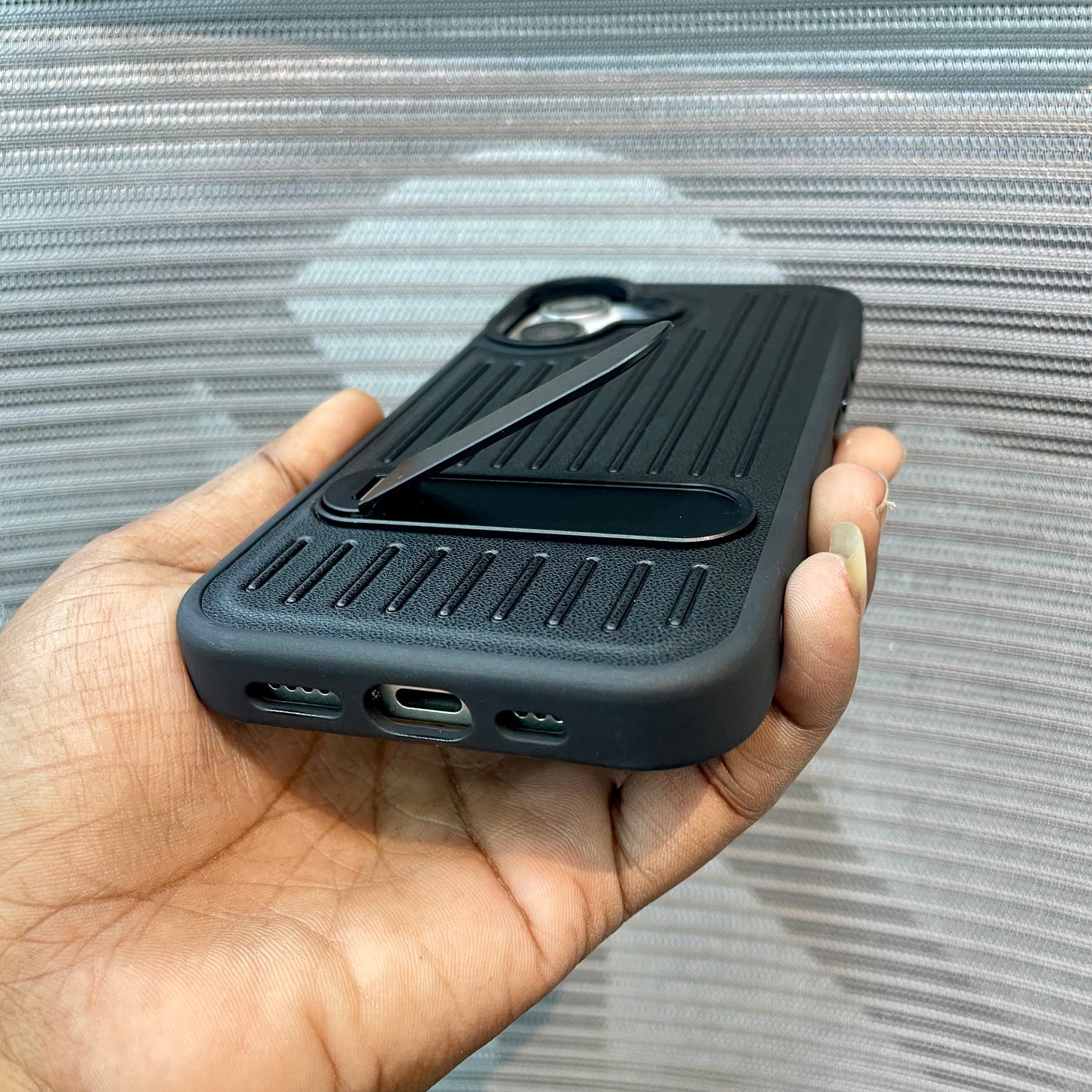 StripeVault Stand iPhone 17 Case