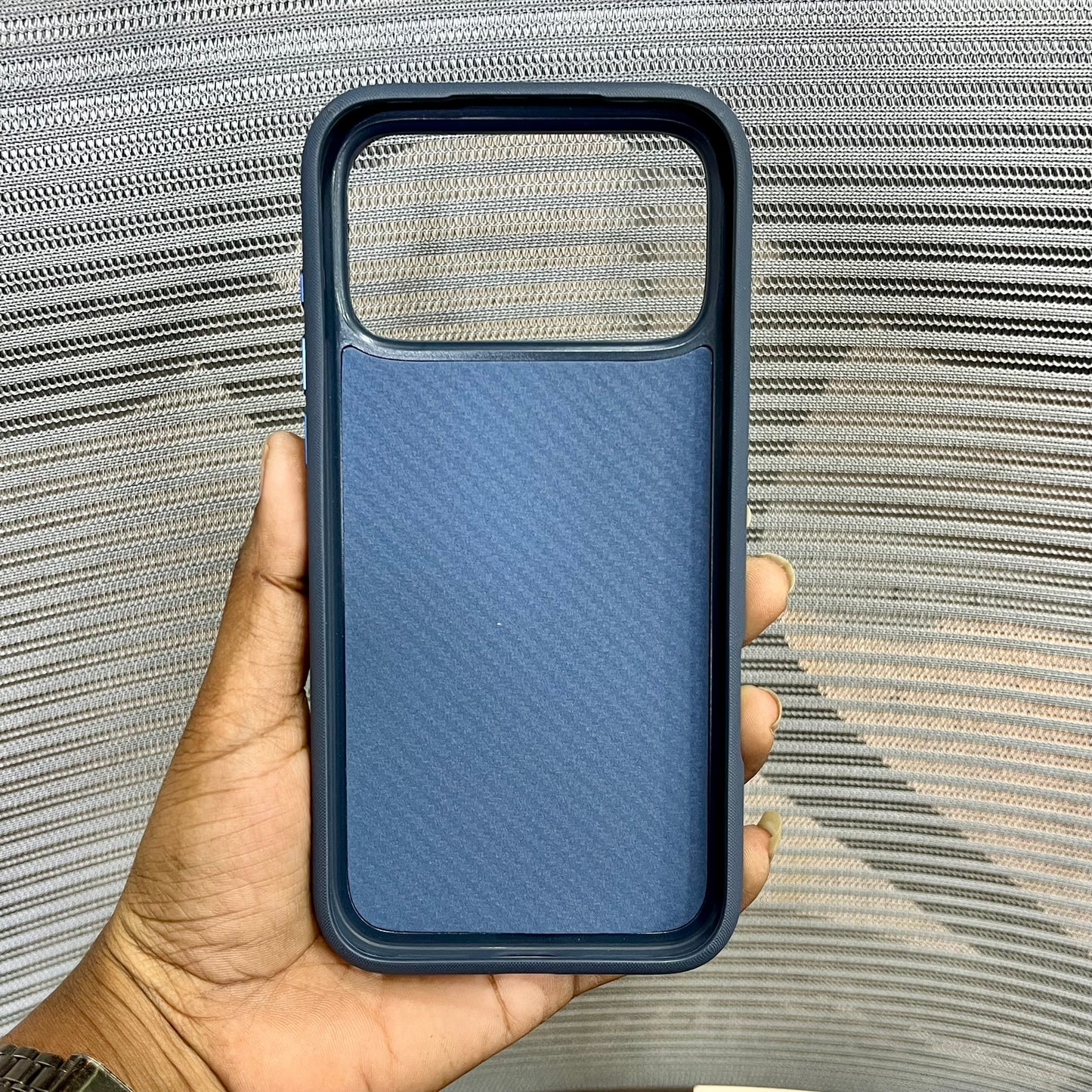 Premium Stripe Leather Logo iPhone 17 Series Case