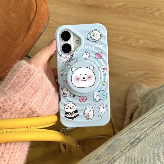 Polar Bear Aesthetic iPhone Case with Detachable Popsocket