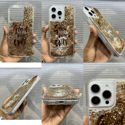 Good Vibes Only Liquid Glitter iPhone 16 Pro Max Case