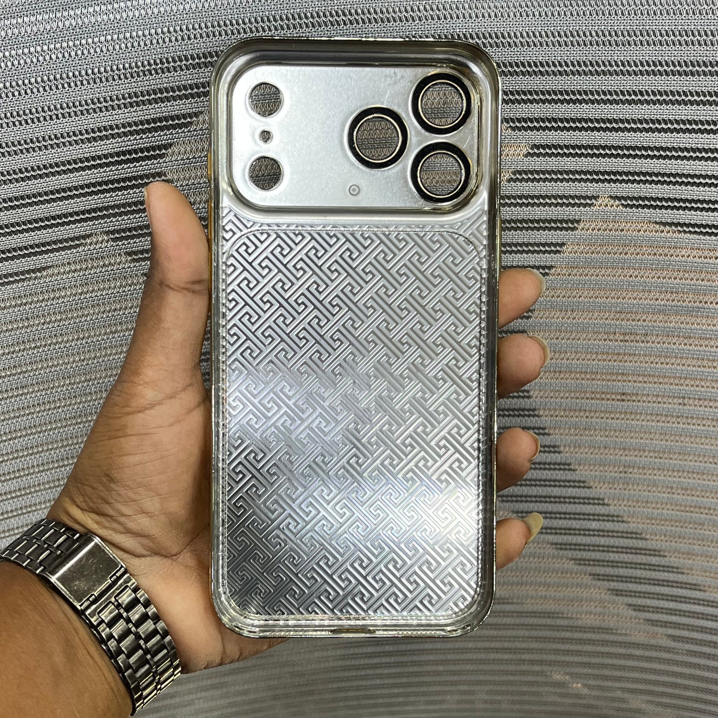 Premium Embossed Leather Logo iPhone 17 Pro Max  Case