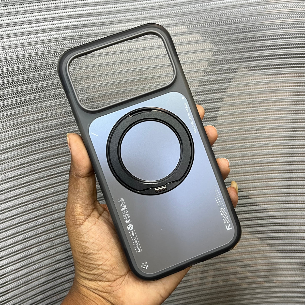 Premium AirBag Anti-Collision Metal Stand iPhone Case