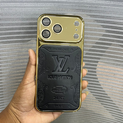 Premium Embossed Leather Logo iPhone 17 Pro Case