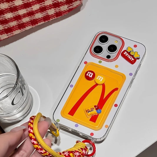Fancy Silicone Case with Card Holder for iPhone