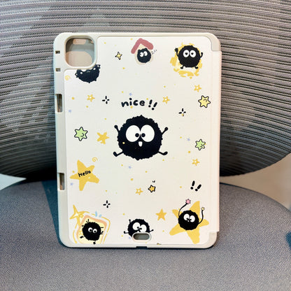 Black - 3D Cartoon Printed iPad Case
