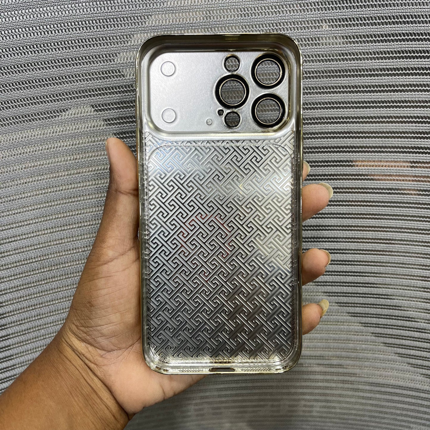 Premium Embossed Leather Logo iPhone 16 Pro Max Case