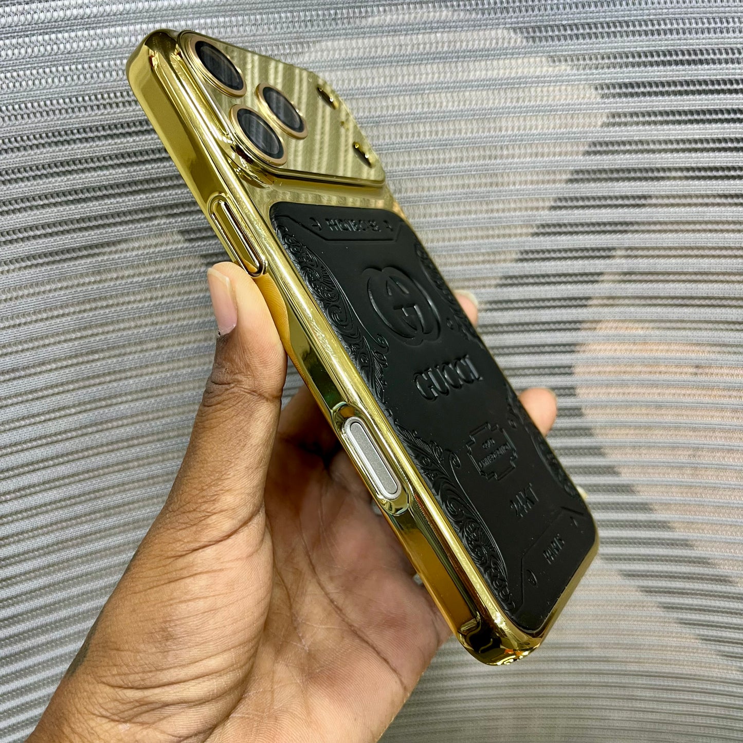 Premium Embossed Leather Logo iPhone 17 Pro Max  Case