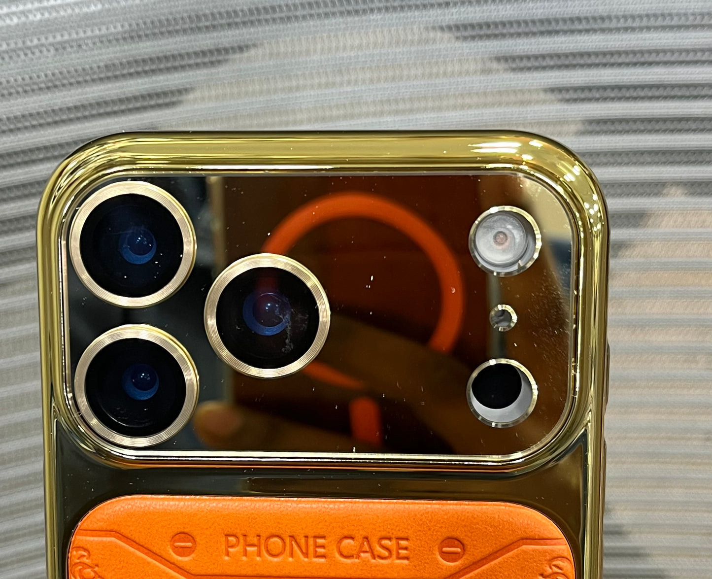 Premium Embossed Leather Logo iPhone 17 Pro Max  Case