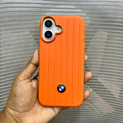 Stripe Leather Car Logo iPhone 17 Case