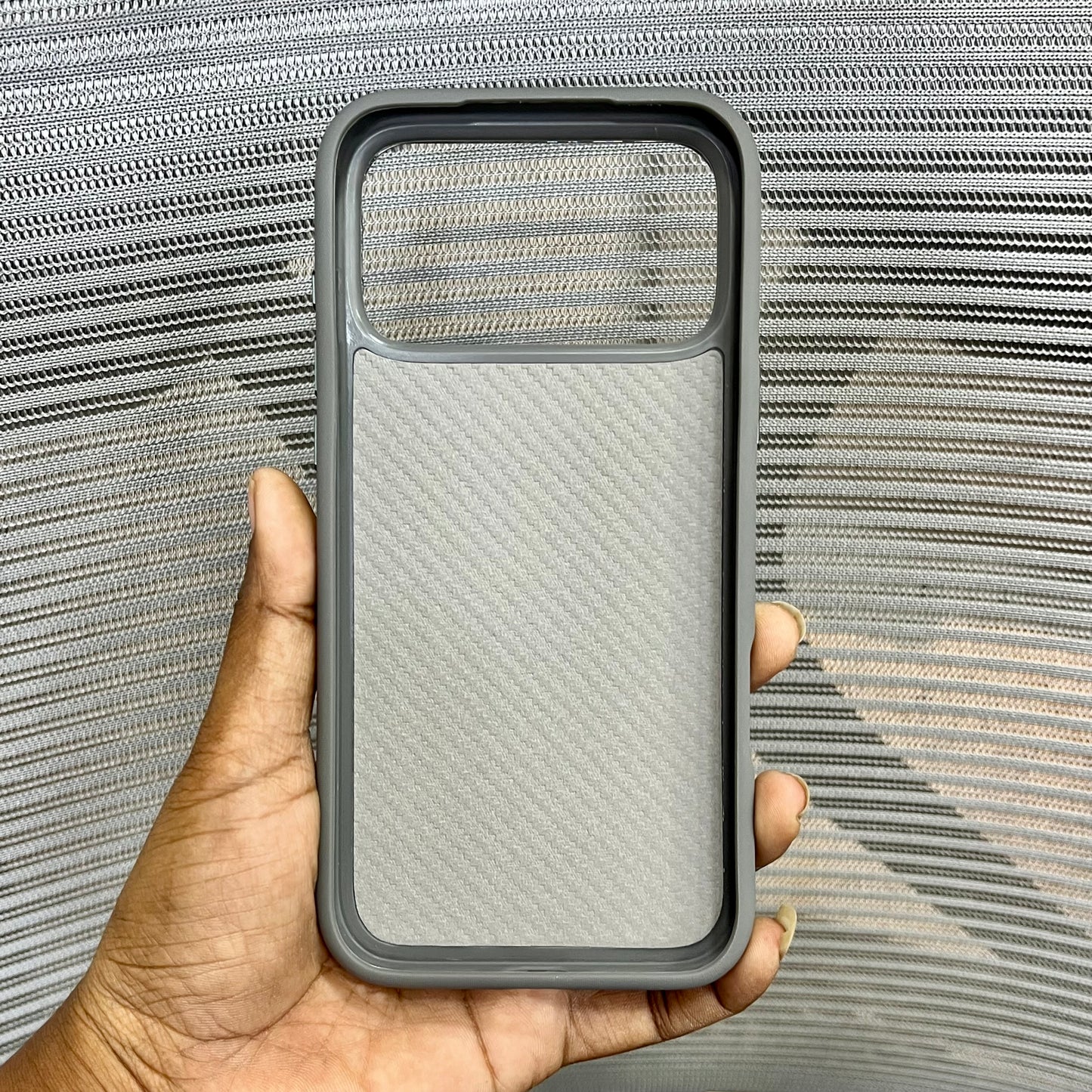 Premium Stripe Leather Logo iPhone 17 Series Case