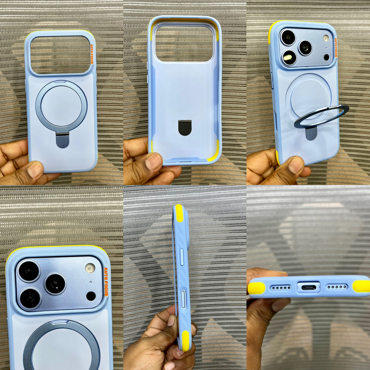 Matte Shockproof Hybrid Bumper with Metal Stand
