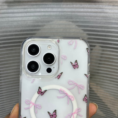 Bow Print MagSafe Wallet iPhone 16 Pro Case