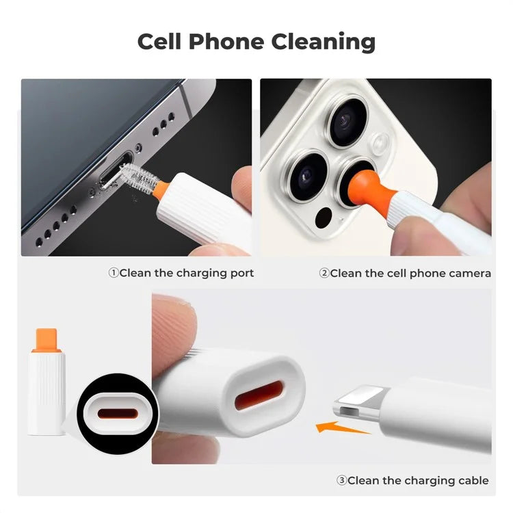 3 in 1 - Pen Stand, Cleaning Kit & Phone Holder