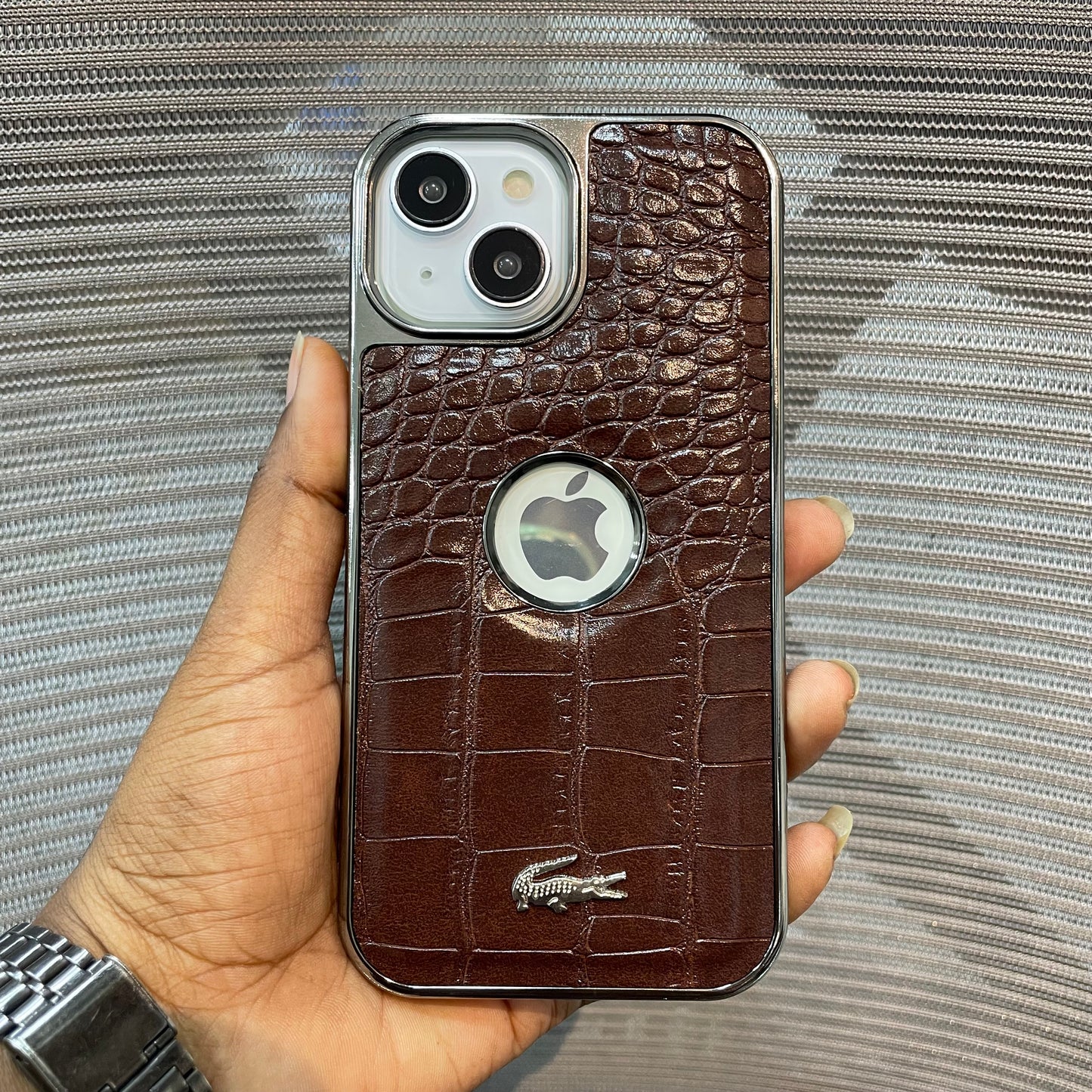 Leather Logo iPhone 15 Case