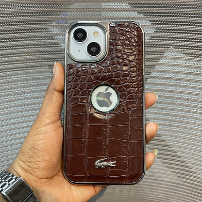 Leather Logo iPhone 15 Case
