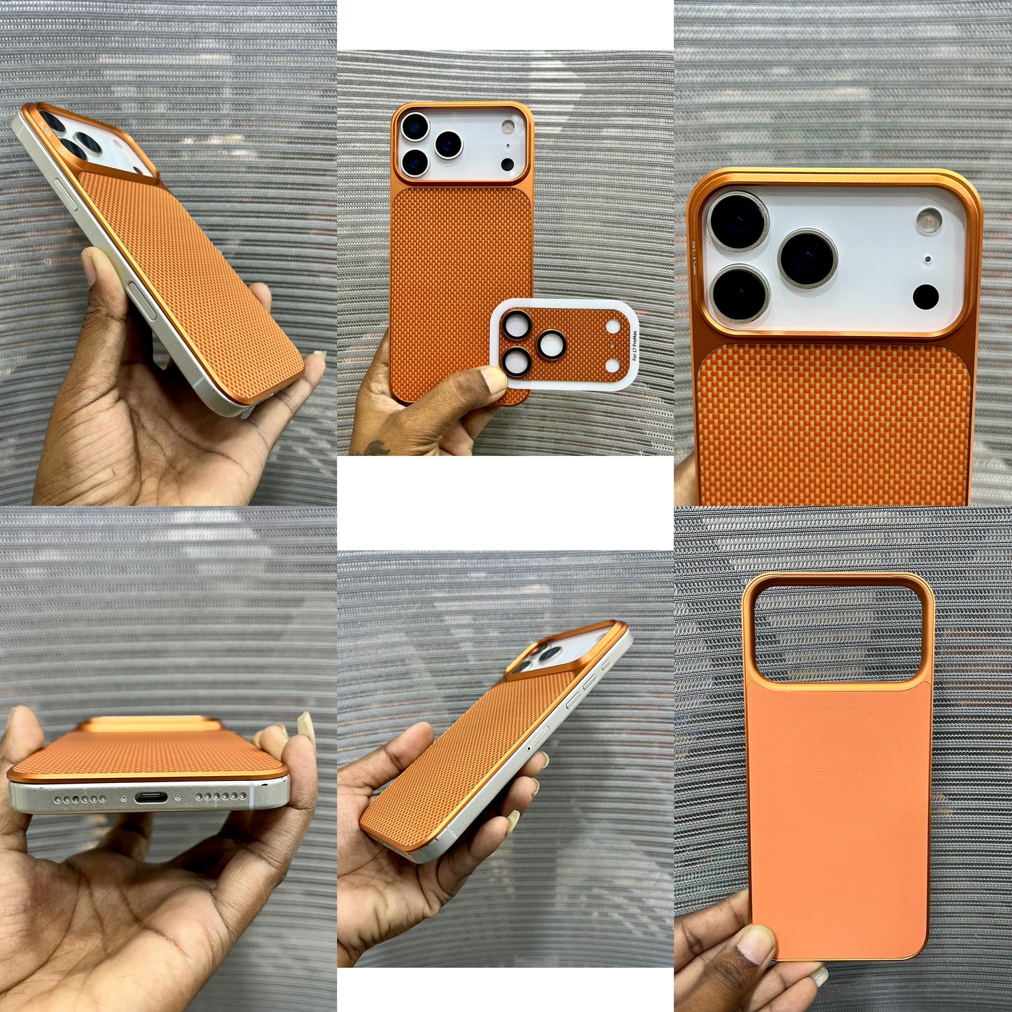 Premium Carbon Fiber Metal Plate iPhone 17 Pro Max Case