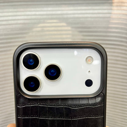 Embossed Leather Logo iPhone 17 Pro Max Case