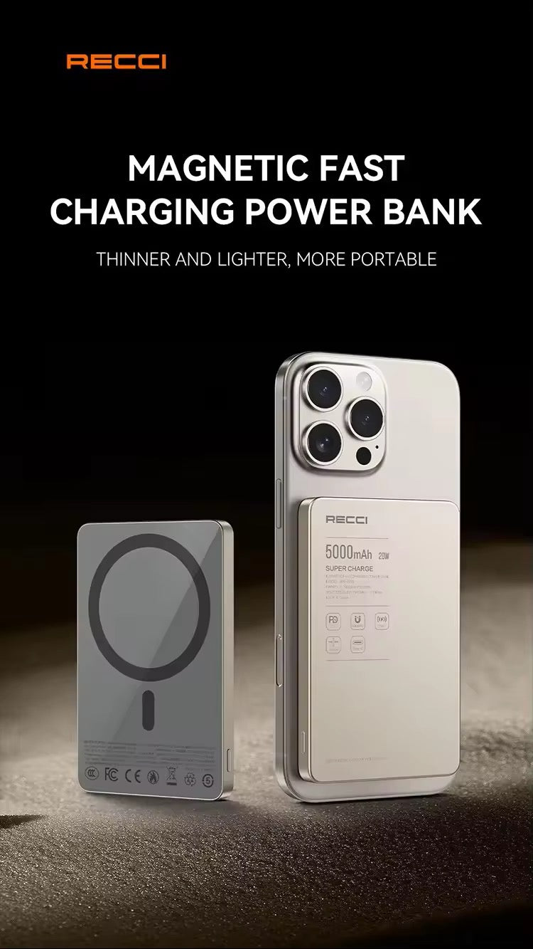 Recci 5000mAh Magnetic Fast Charging Power Bank