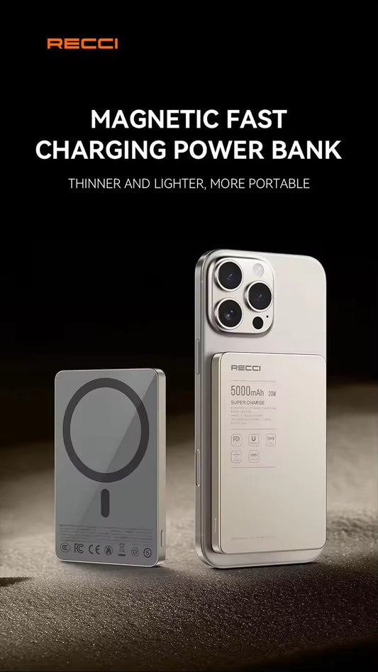Recci 5000mAh Magnetic Fast Charging Power Bank
