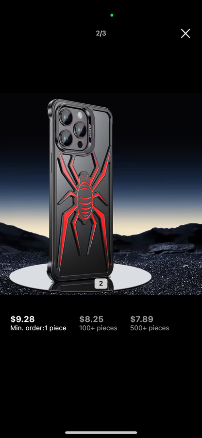 Metal Spider Bumper Case with Stand for iPhone 15 Series