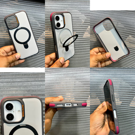 Matte Shockproof Hybrid Bumper with Metal Stand