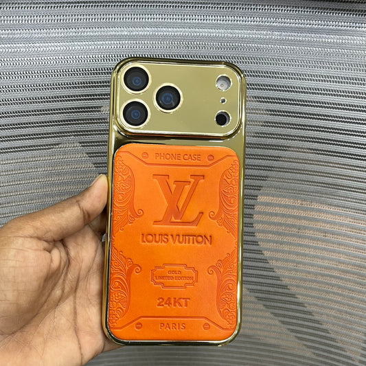 Premium Embossed Leather Logo iPhone 17 Pro Case