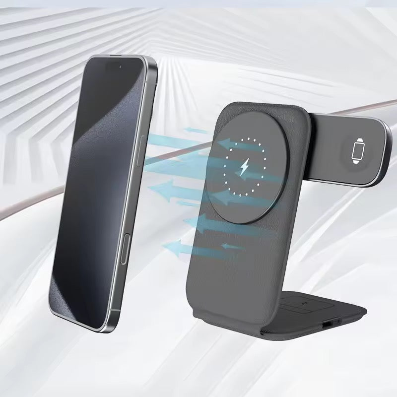 TriFold Luxe 3-in-1 Wireless Charger Stand