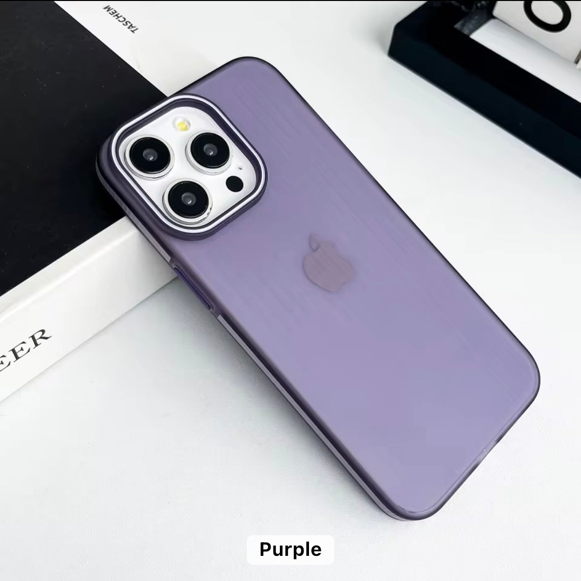Slim Fit Hard iPhone Case with Embossed Stripes