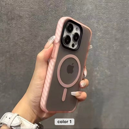 Tinted Matte Hard Magsafe Case with Color Border for iPhone