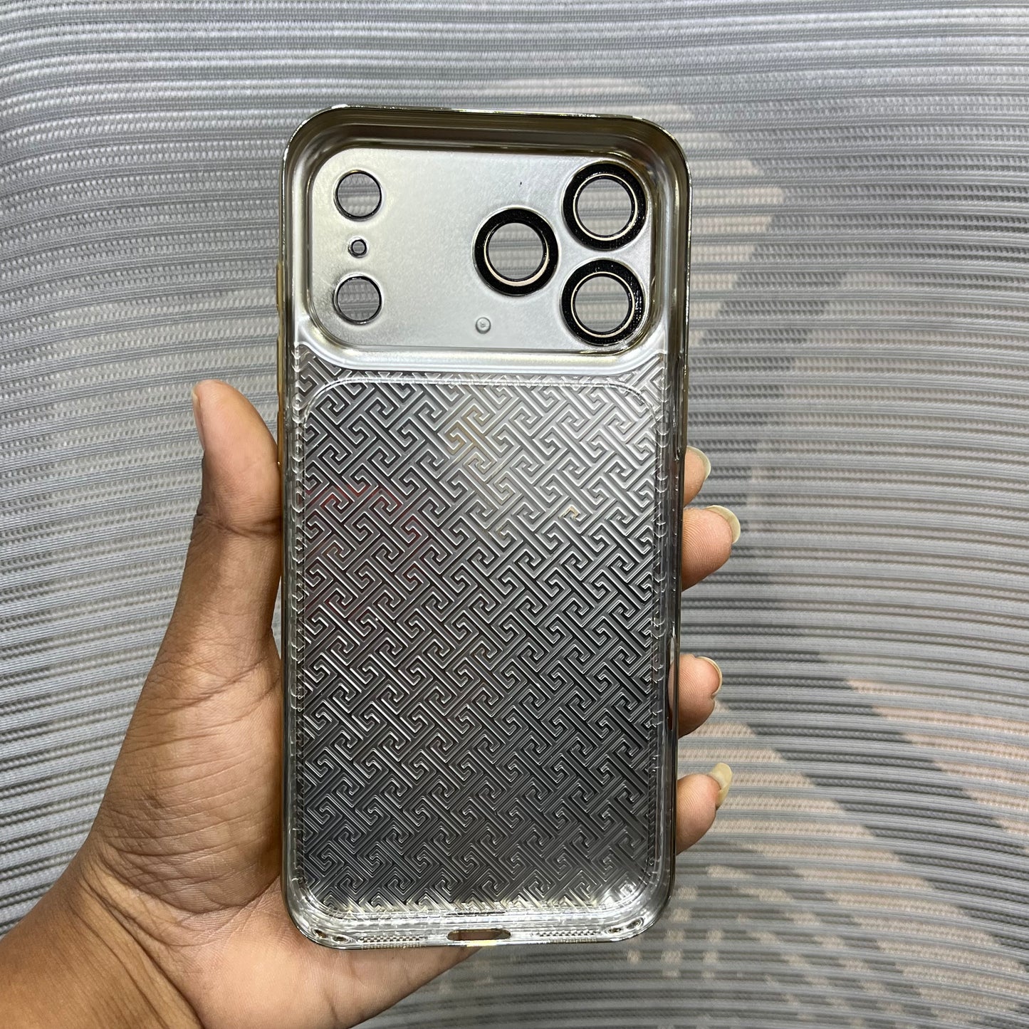 Premium Embossed Leather Logo iPhone 17 Pro Case
