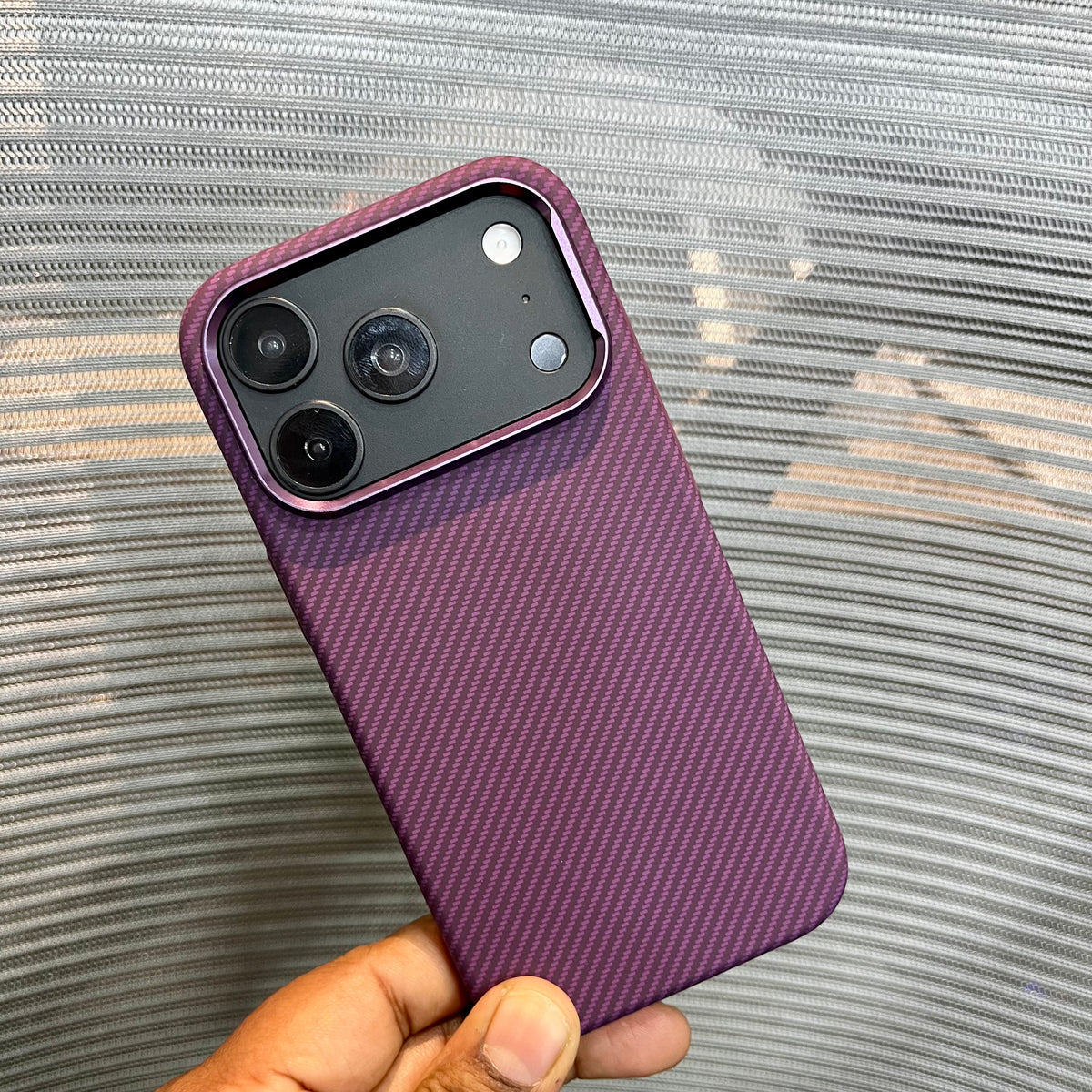 Carbon Fiber Small Stripe Wave Texture iPhone Case