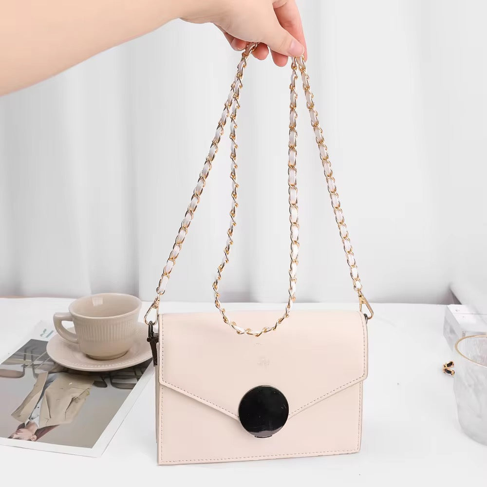 Premium Leather Metal Link Crossbody