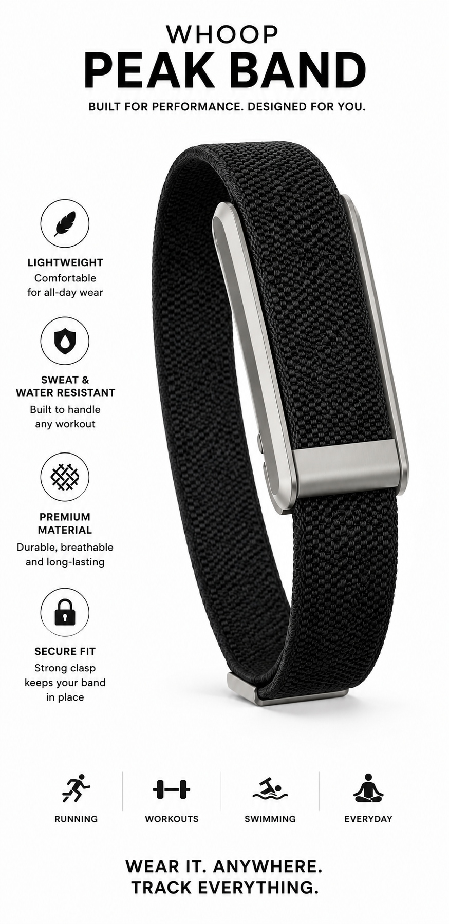 WHOOP Peak Embossed Nylon Sport Band