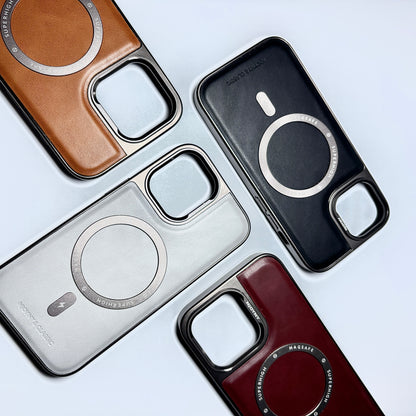 Leather & Metal MagSafe iPhone Case