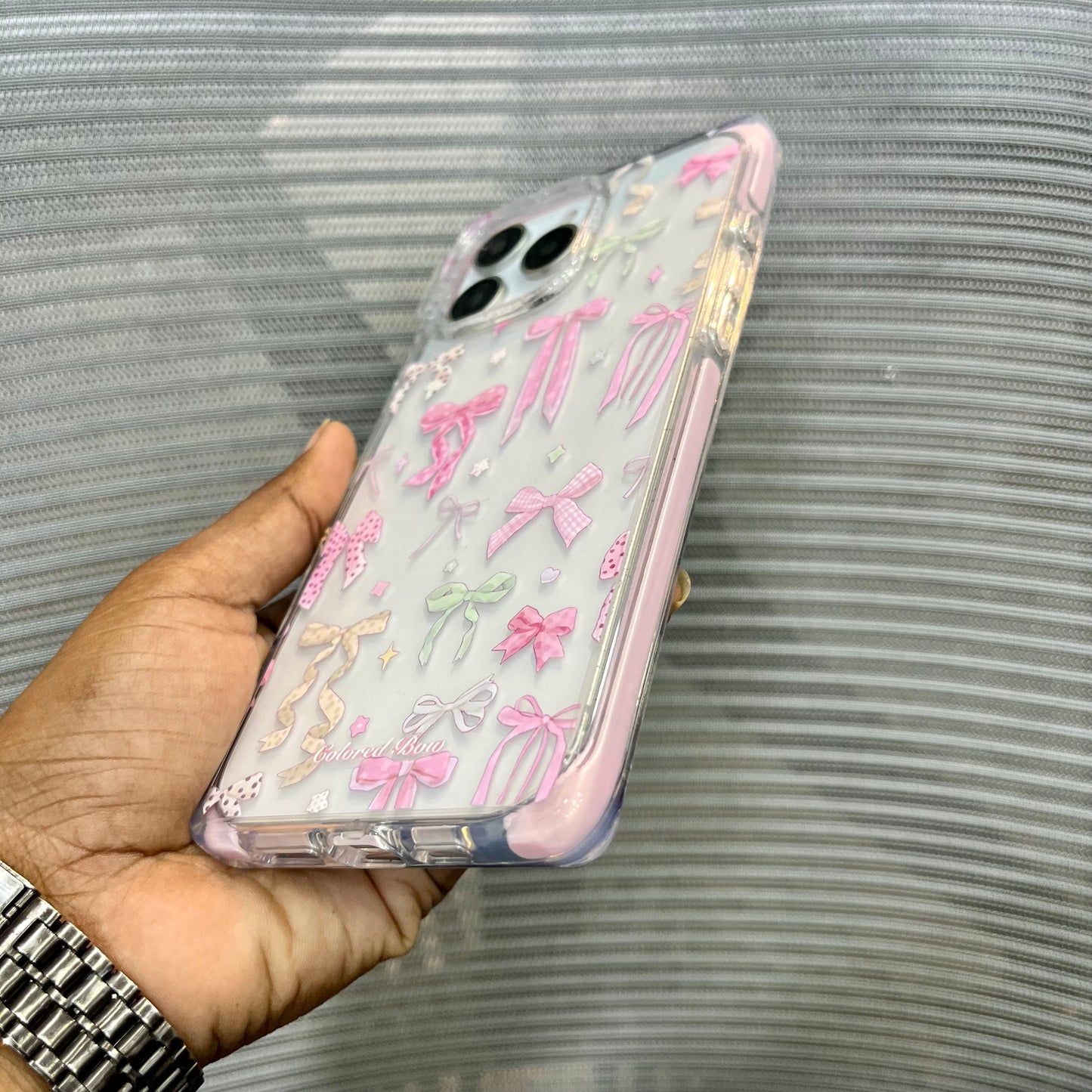 Glitter Bow Printed iPhone 16 Pro Max Case