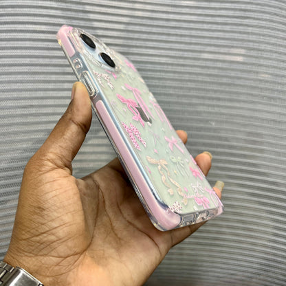 Glitter Bow Printed iPhone 15 Case