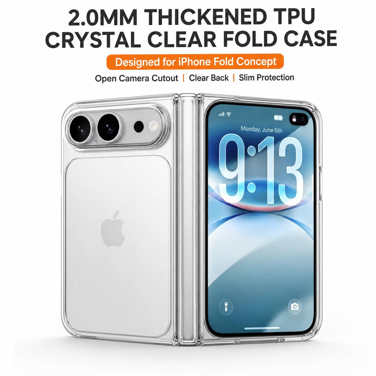 Premium Anti-Yellow Transparent Slim-Fit Case for iPhone  Duo