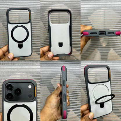 Matte Shockproof Hybrid Bumper with Metal Stand